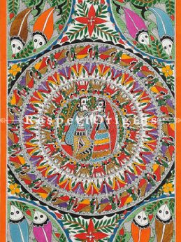Buy Radha With Krishna - Madhubani Painting- Paper 30X22;RespectOrigins
