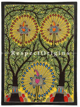 Buy Dancing Peacocks - Madhubani Painting- Paper 30X22;RespectOrigins