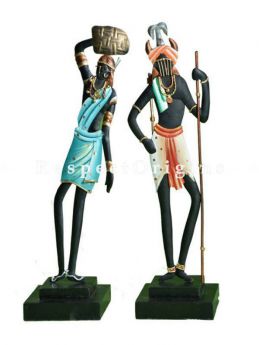 Buy Tribal Couple Figurine in Wrought Iron; 17x4x4 in At RespectOrigins.com