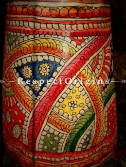 Buy Paisley Designs Painted Cylindrical Hanging  Leather Lampshade; Small; 8 in At RespectOrigins.com