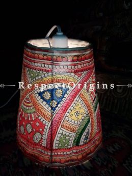 Buy Paisley Designs Painted Cylindrical Hanging  Leather Lampshade; Small; 8 in At RespectOrigins.com