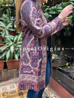 Purple Lavish Formal Ladies Designer Detailing Jamavar Jacket in Wool Blend; Silken Lining; RespectOrigins.com