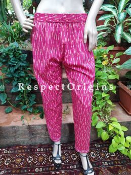  Colorful Hand Block-print Pure Cotton Palazzo Pants for Women; Free size