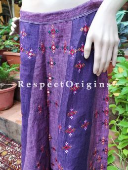  Colorful Hand Block-print Pure Cotton Palazzo Pants for Women; Free size