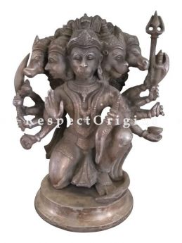 Buy Panch Mukhi Hanuman Figurine in Silver and Bronze; 15 inches At RespectOrigins.com