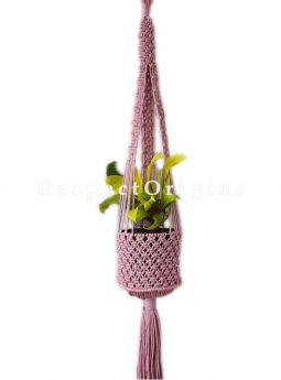 Buy Macrame Hanging Planter, Pink At RespectOrigins.com