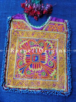 Ethnic Tribal Hand-embroidered Cushion or Dress Patches; 11x9 Inches; RespectOrigins.com