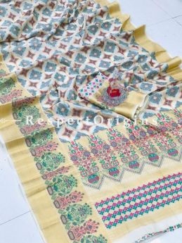 Soft Banarasi Silk Saree in Multi Color ,Weaving Work With Stylish Look; RespectOrigins.com