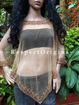 Nude Net Handcrafted Beaded Poncho or Shrug for Evening Gowns or Dresses at Respectorigins.com
