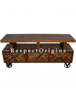 Buy Reclaimed Wooden Tv Stand With Wheels At RespectOrigins.com
