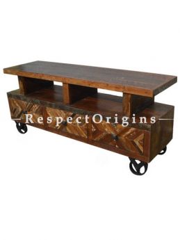 Buy Reclaimed Wooden Tv Stand With Wheels At RespectOrigins.com