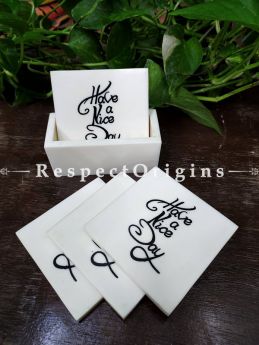 Fabulous Square Tea Coaster Set of 4 With Holder; 4x4 Inches; RespectOrigins.com