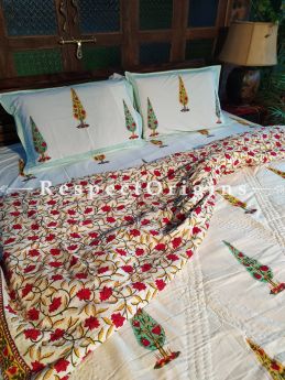 Riyaana Luxury Rich Cotton- filled Reversible King Quilt Bed Set; Quilt: 105 x 90 In; Sheet: 110 x 90 In; Shams: 30 x 20 In; RespectOrigins.com
