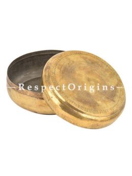 Buy Vintage Round Brass Roti Collectable Box With Flower Engraved On Lid At RespectOrigins.com