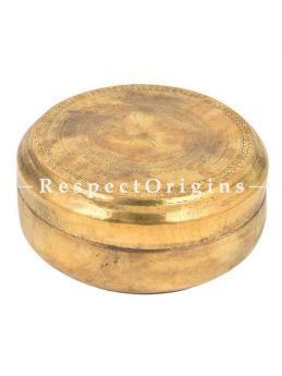 Buy Vintage Round Brass Roti Collectable Box With Flower Engraved On Lid At RespectOrigins.com