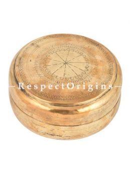 Buy Round Brass spice Box With Tribal Style Engravings, Roti, Collectibles, Keepsake Box At RespectOrigins.com
