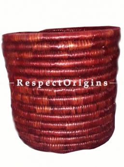 Adorable Made Handwoven Deep Purple Conical Moonj Grass Eco-friendly Paper Bin 10X11 inches; RespectOrigins