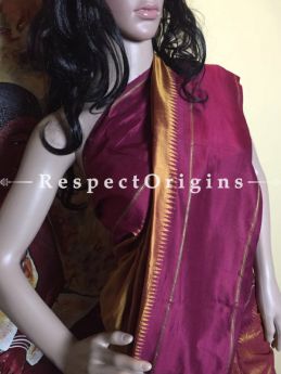 Kanjeevaram Yellow Silk Saree, RespectOrigins.com
