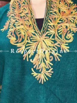 Sea Green with Aari Embroidered Paisley motifs; RespectOrigins.com
