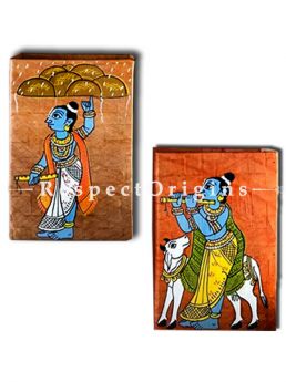 Adorable and beautiful Cheriyal Art Jewellery or Collectible Boxes Pair, RespectOrigins.com