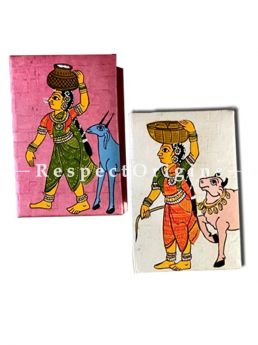 Gorgeous and colourful Jewellery or Collectible Boxes with Cheriyal Painting Pair, RespectOrigins.com