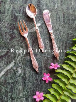 Buy Set of 3 Designer Stainless Steel Brass Finish Cutlery Set At RespectOrigins.com