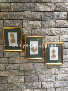 Set of 3 Miniature Paintings of Traditional indian Jewelry Sets On Marble 5X7 inches; Vertical; RespectOrigins