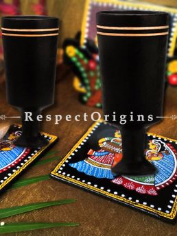 Buy Wine Clay Goblets; Longpi Manipuri Black Pottery; Conical; Set of 4. 2.8x6.4 in; Chemical Free At RespectOrigins.com