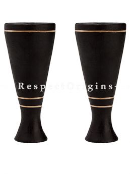 Buy Wine Clay Goblets Triple Rattan Cane Ring Conical; Longpi Manipuri Black Pottery; Set of 4. 2.8x7 in; Chemical Free At RespectOrigins.com