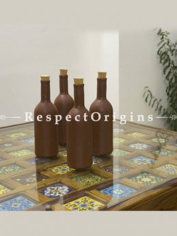 Buy Set of 4 Earthen Bottle(750 ml), Dark, Terracotta At RespectOrigins.com
