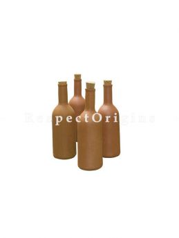Buy Set of 4 Earthen Bottle, earthen Ware, Terracotta At RespectOrigins.com