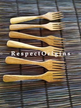 Buy Set of 6 Handcrafted Fork at Great Price; Wooden, RespectOrigins.