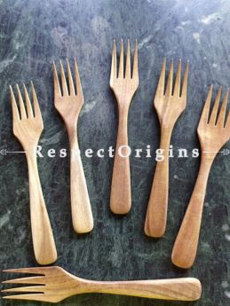 Buy Set of 6 Handcrafted Fork at Great Price; Wooden, RespectOrigins.