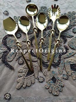 Buy Stainless Steel Spoon Latest Design Designer Gold Polished Serving Spoon Set of 6 At RespectOrigins.com