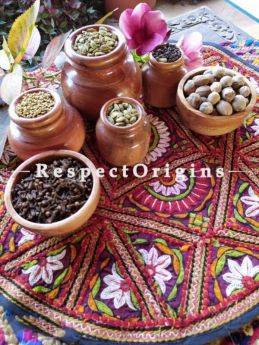 Set of 6 Handcrafted Wooden Dry fruit or Snack Bowl-RespectOrigins