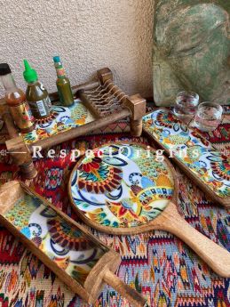 Handcrafted Mango Wood Khatiya/Chatai platter set or serving plate Tray RespectOrigins.com