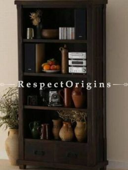 Buy Rustic Dark Solid Wood Book Case Cabinet At RespectOrigins.com