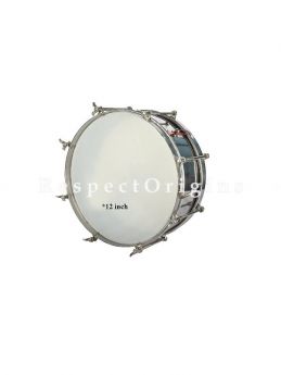 12 Inch Side Drum: Silver; Indian Musical Instrument; RespectOrigins.com