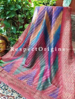 Buy Indra-dhanush Colourful Vintage Banarasi Kinkhab Brocade Silk Luxury Duppatta with Contrast Border;At RespectOrigins