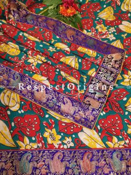 Buy Gorgeous Dupatta with Kalamkari and Vintage Banarasi Kinkhab Brocade Silk Contrast Border;At RespectOrigins