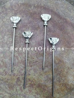 Buy Pack of 4 Stainless Steel Skewers, Cocktail Sticks Party Frilled Toothpicks, Sandwich, Appetizer, Cocktail Picks At RespectOrigins.com