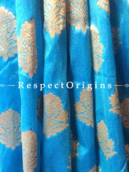 Beautiful Sky Blue Hand Woven Banarasi Silk Saree; Zari Work, RespectOrigins.com