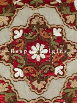 Buy Square Table Mat, Set of 4 Hand Embroidered on net base with beadwork, 17x17 in At RespectOrigins.com