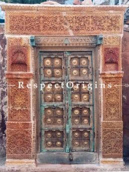 Buy Antique Hand Carved Haweli Jaisalmer Stone Frame with Door. At RespectOrigins.com