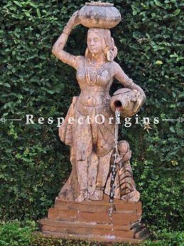 Buy Exotic and intricately Carved Stone Garden Fountain Water Lady. This is a Series of Statues; 6 Feet At RespectOriigns.com