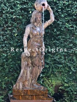 Buy The Water Lady Series Stone indoor or Outdoor Pink Stone Statue Fountain; 6 feet At RespectOriigns.com