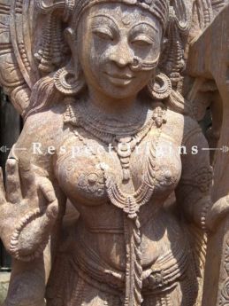 Buy Fascinating Piece of Art- intricately Carved Statue of Devadasi in Stone For Outdoor or Poolside; 6 Feet At RespectOriigns.com
