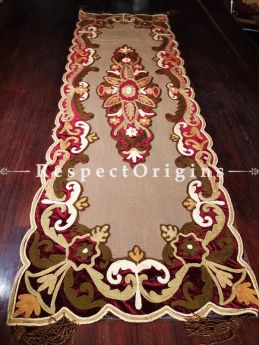 Buy Handcrafted Vintage Table Runner; Velvet; Applique Work; 58x18 in At RespectOrigins.com