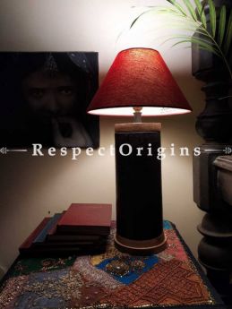 Buy Cylindrical Wooden Lamp with Brass Trimming At RespectOrigins.com