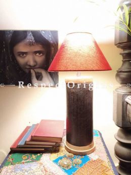 Buy Cylindrical Wooden Lamp with Brass Trimming At RespectOrigins.com